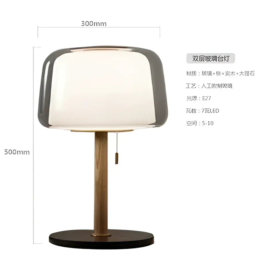 Glass Wood Floor Lamp