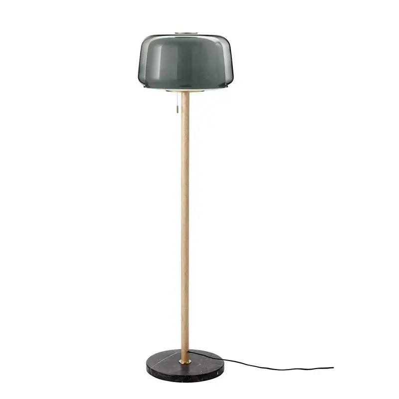 Glass Wood Floor Lamp