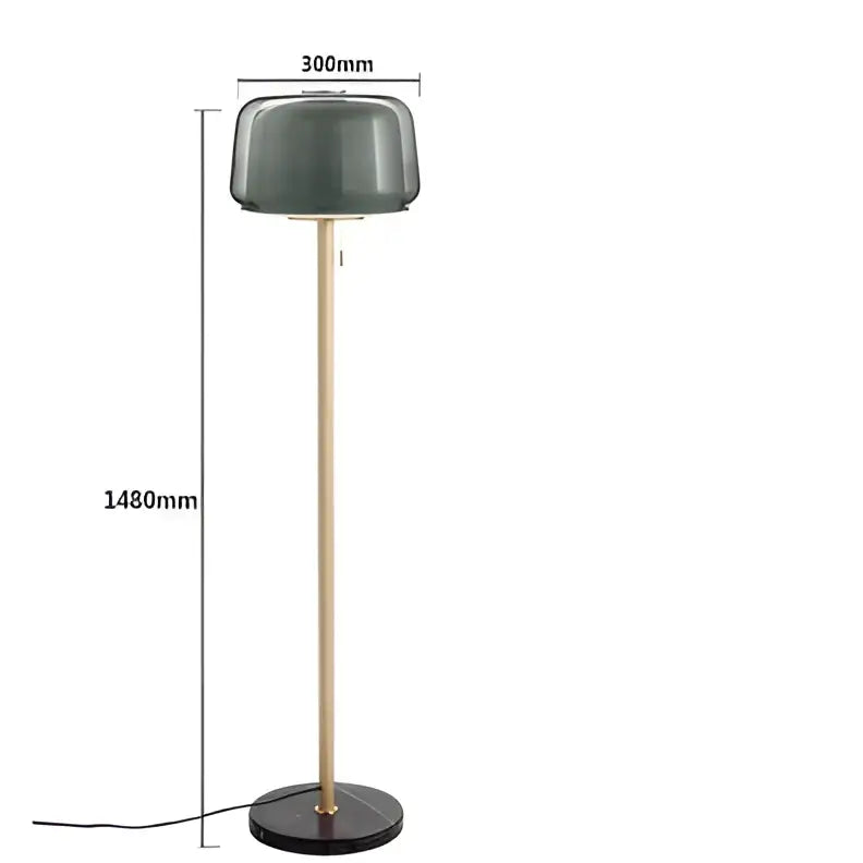 Glass Wood Floor Lamp
