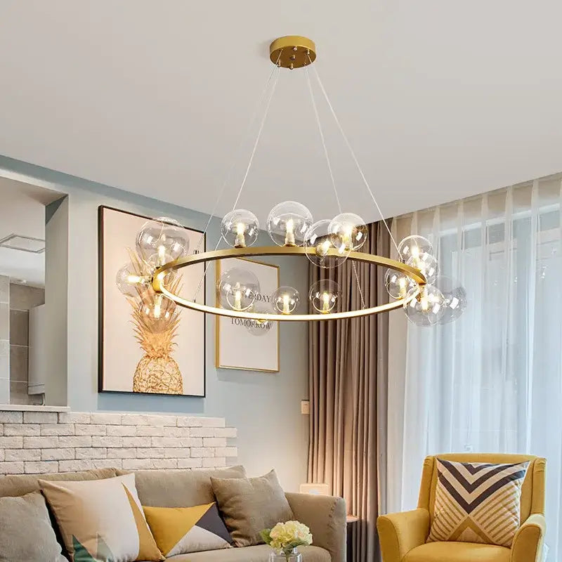 Black Globe Chandelier Lamp
