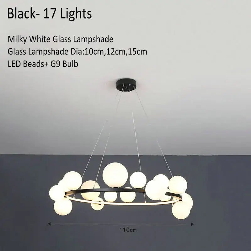 Black Globe Chandelier Lamp