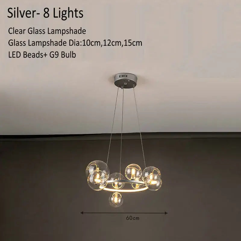 Black Globe Chandelier Lamp