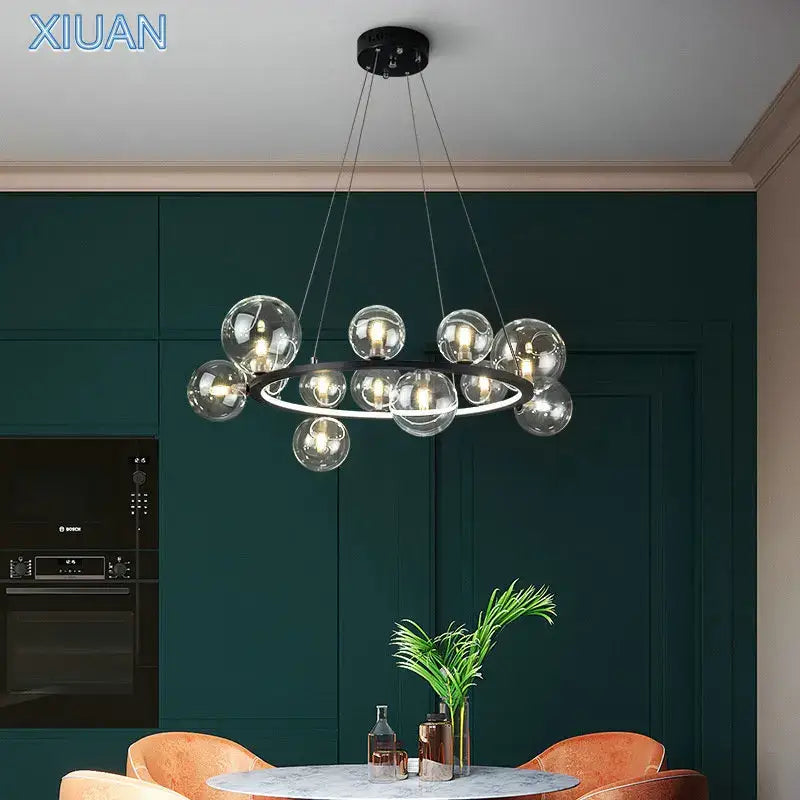 Black Globe Chandelier Lamp