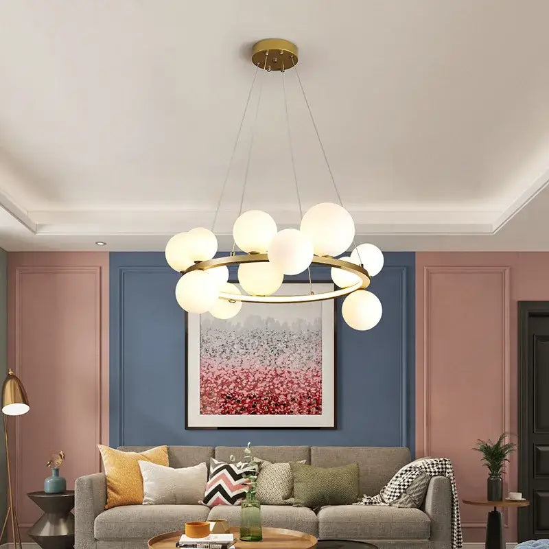 Black Globe Chandelier Lamp