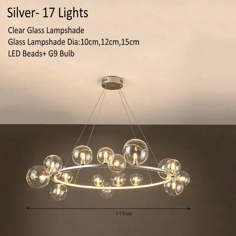 Black Globe Chandelier Lamp