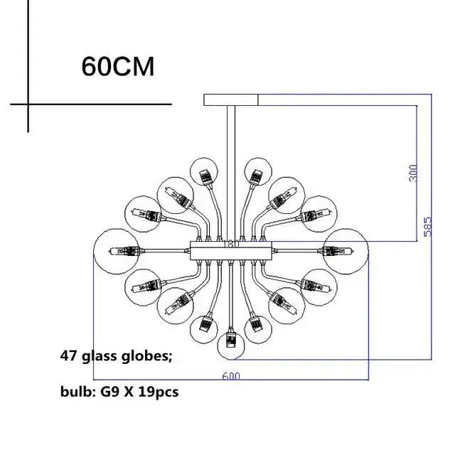 Nordic Glass Globe Chandelier