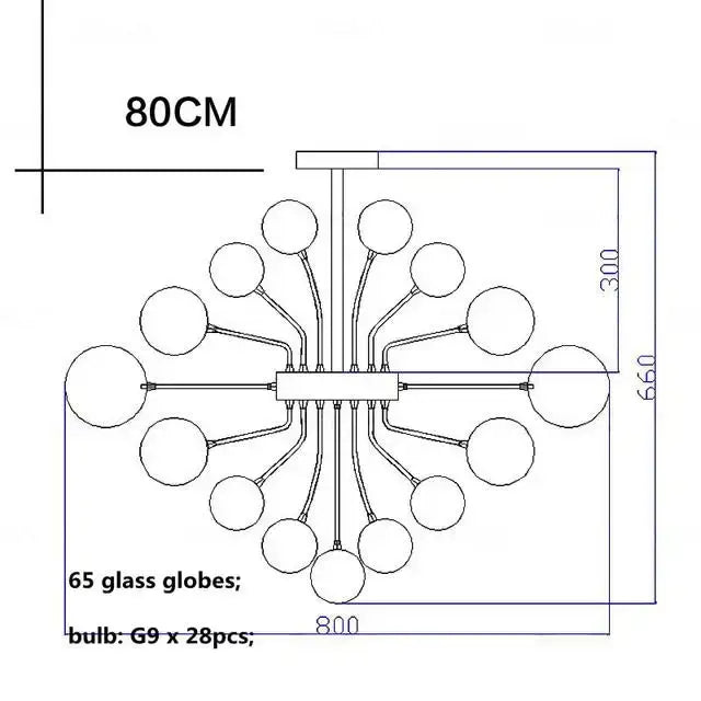 Nordic Glass Globe Chandelier