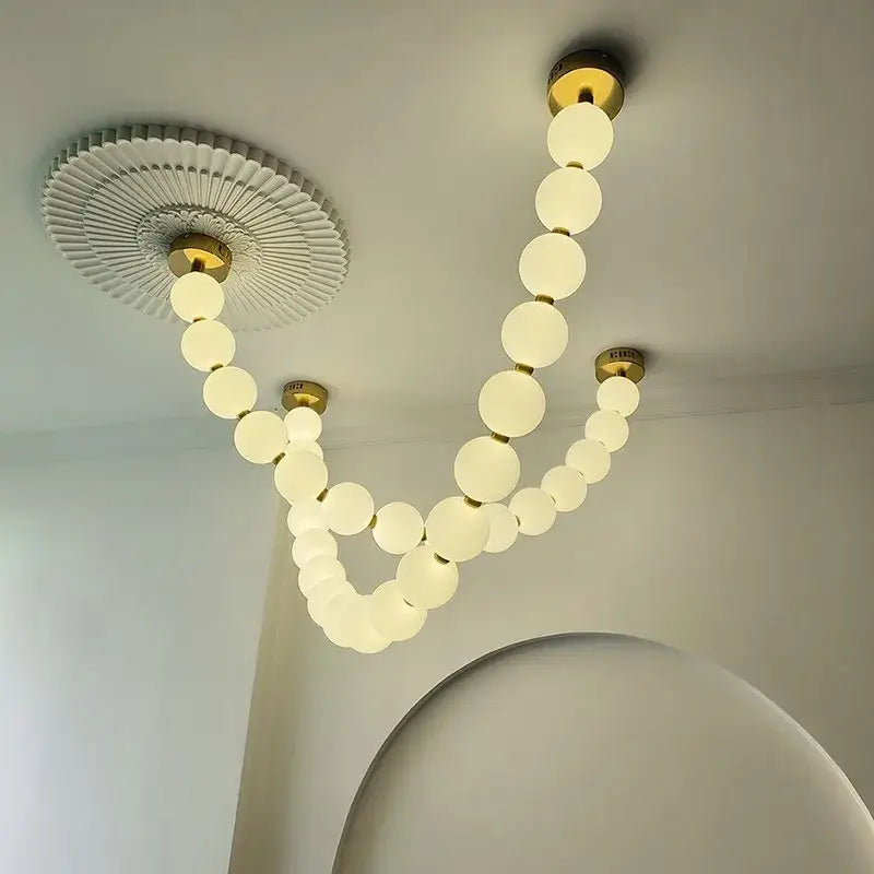 Gold Bubble Pendant Light with Ten-Light Design