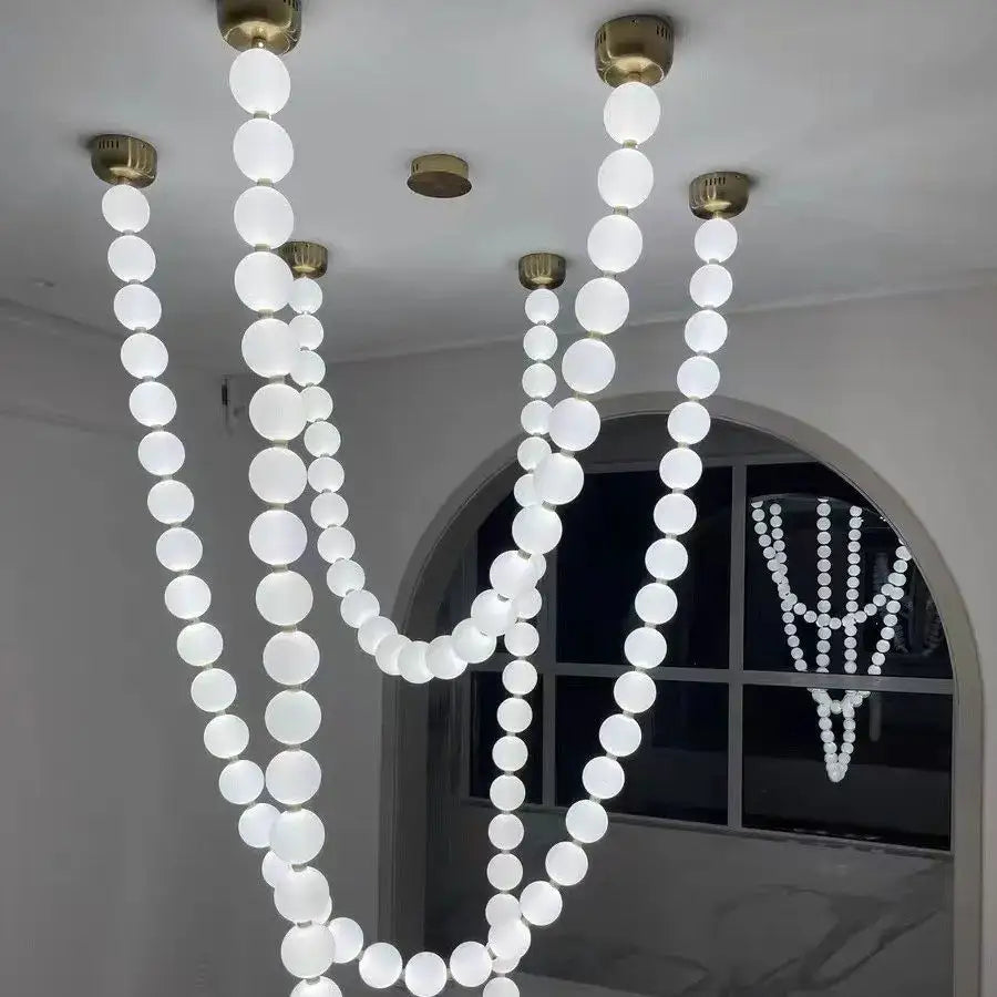 Gold Bubble Pendant Light with Ten-Light Design