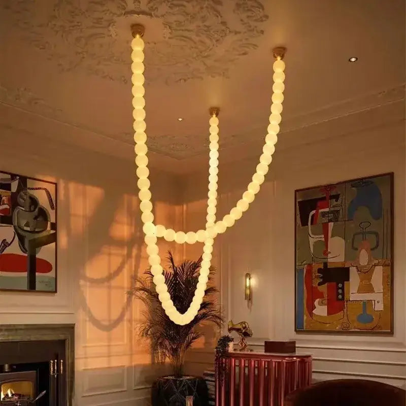 Gold Bubble Pendant Light with Ten-Light Design