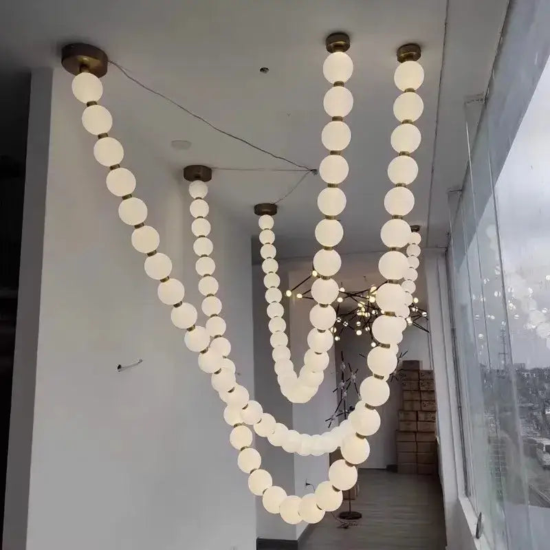 Gold Bubble Pendant Light with Ten-Light Design