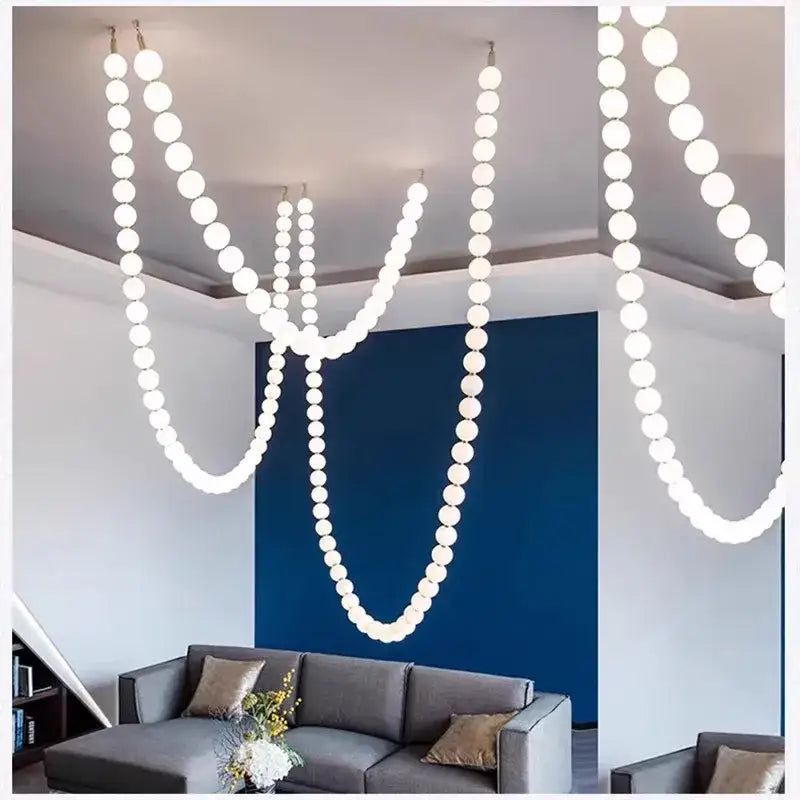 Gold Bubble Pendant Light with Ten-Light Design
