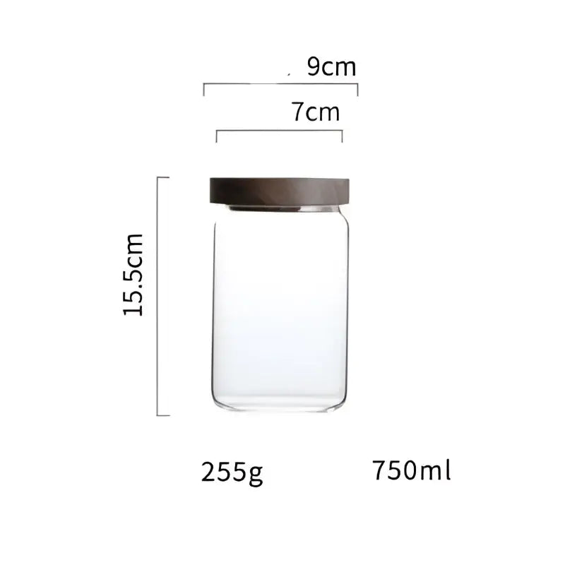 Glass Wood Storage Jars