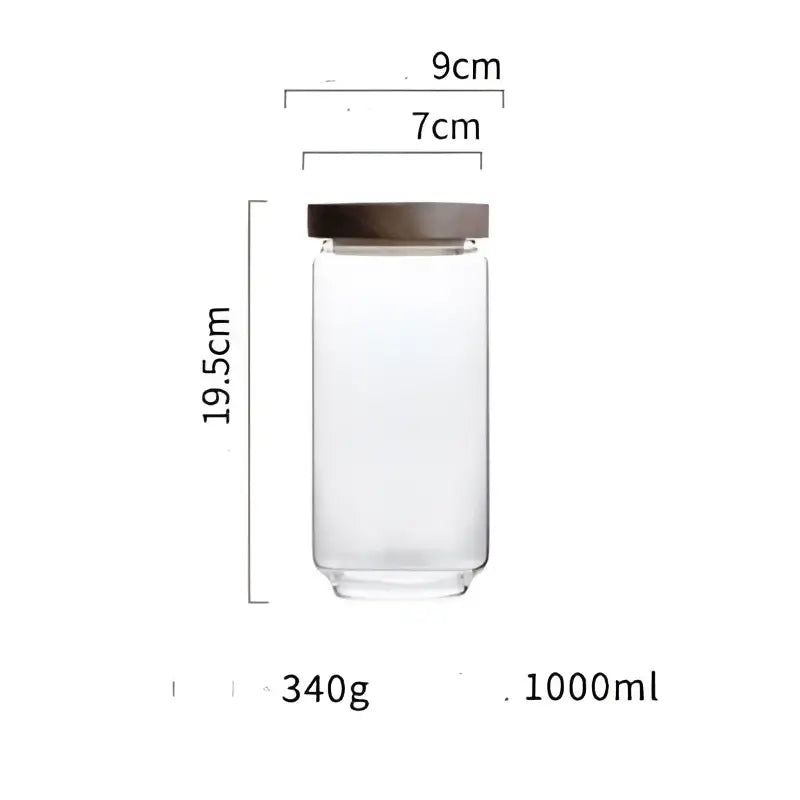 Glass Wood Storage Jars