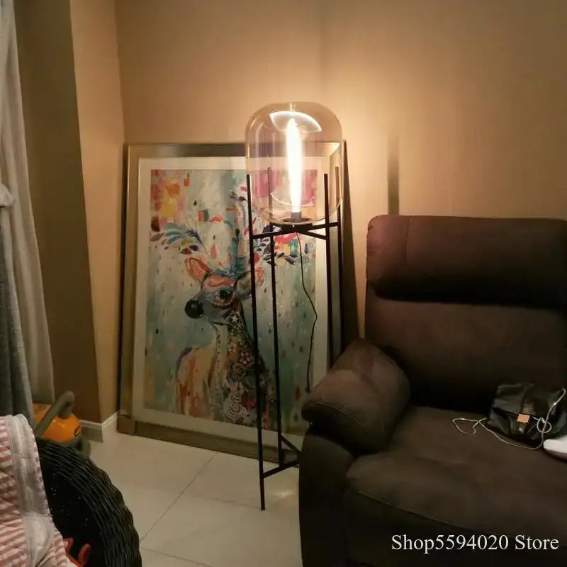 Smoke Glass Globe Lamp