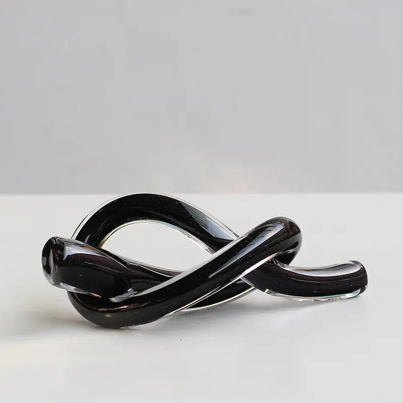 Black Geometric Glass Sculpture