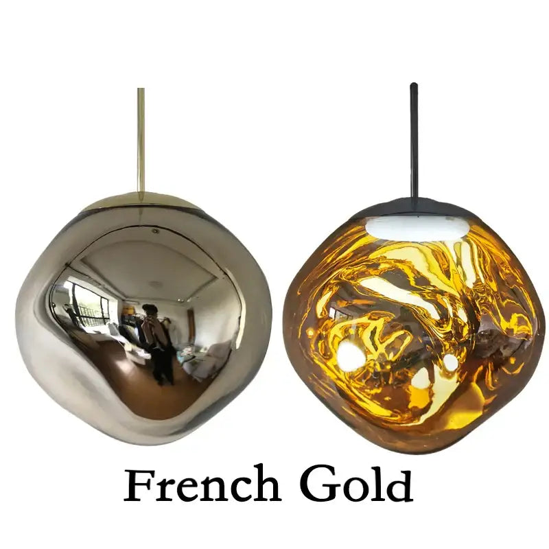 Copper Glass Pendant Light with Glossy Finish