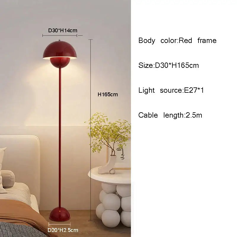 Red Dome Floor Lamp