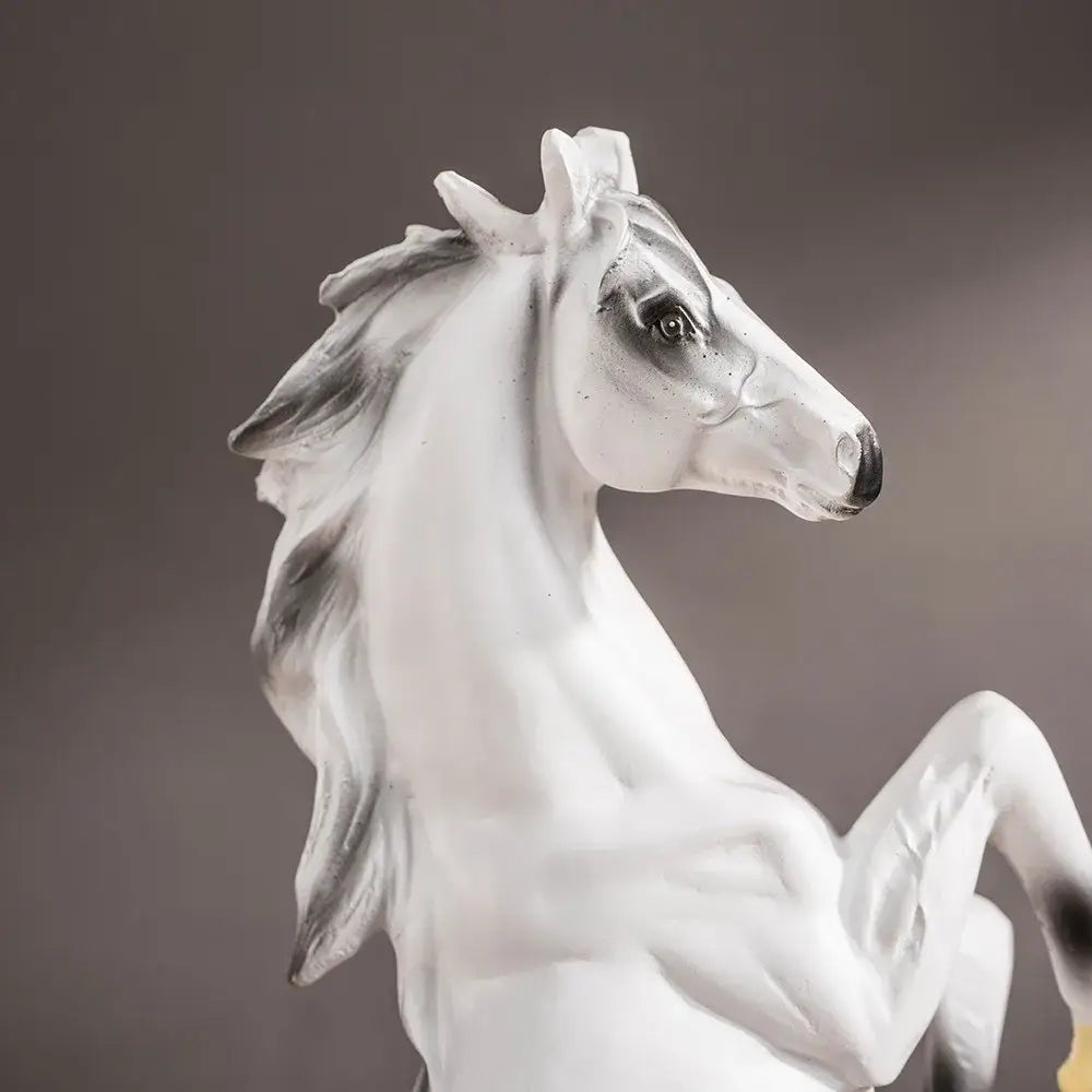 Black Resin Horse Statue