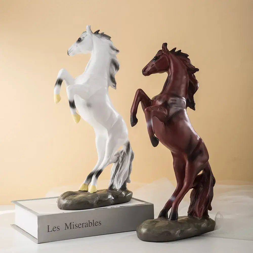 Black Resin Horse Statue