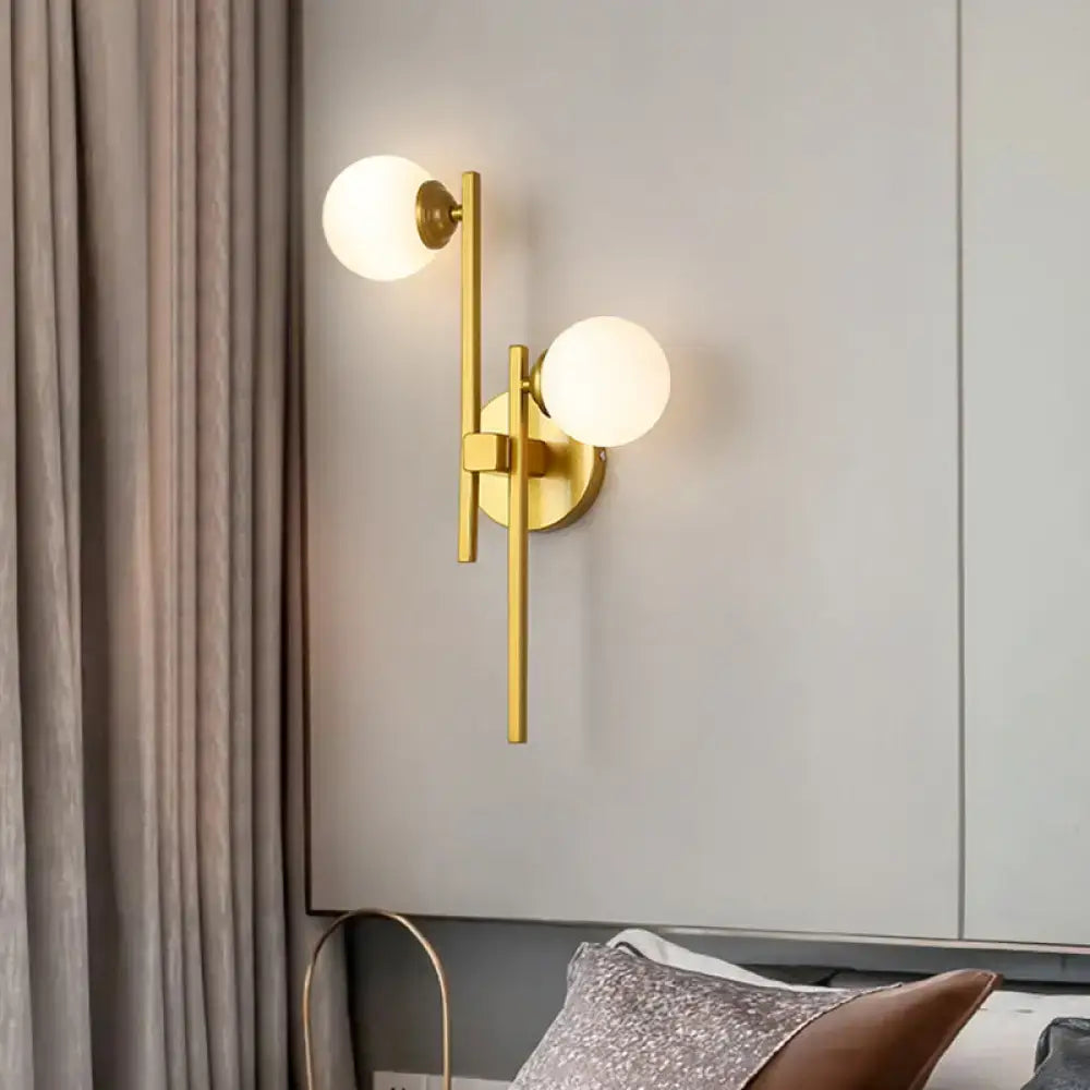 Gold Glass Dual-Light Wall Sconce