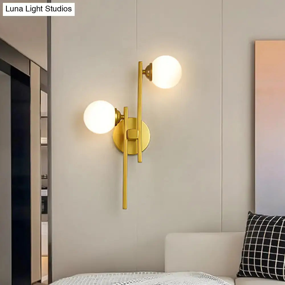 Gold Glass Dual-Light Wall Sconce