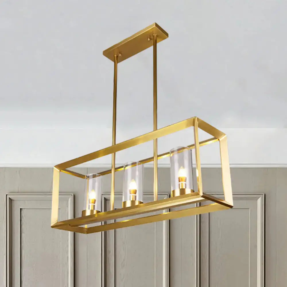 Gold Clear Glass Five-Light Pendant
