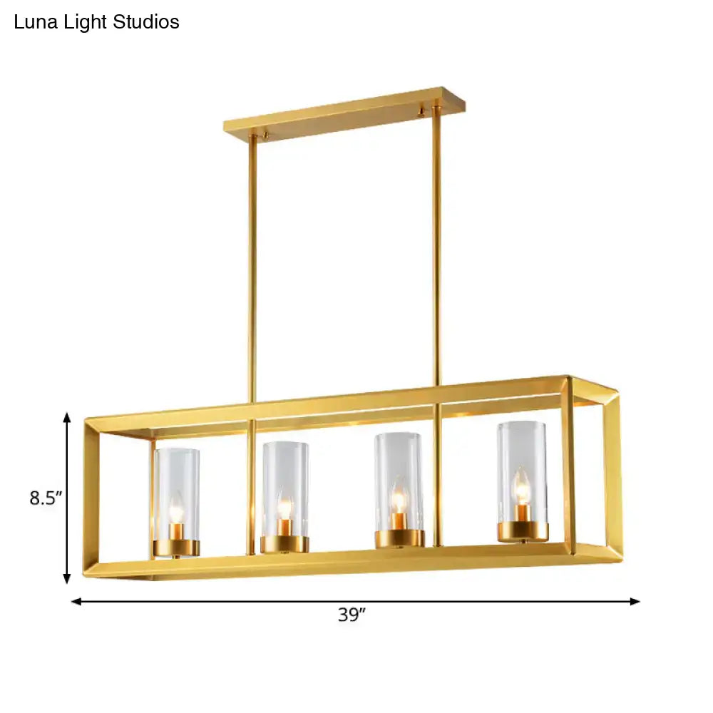 Gold Clear Glass Five-Light Pendant