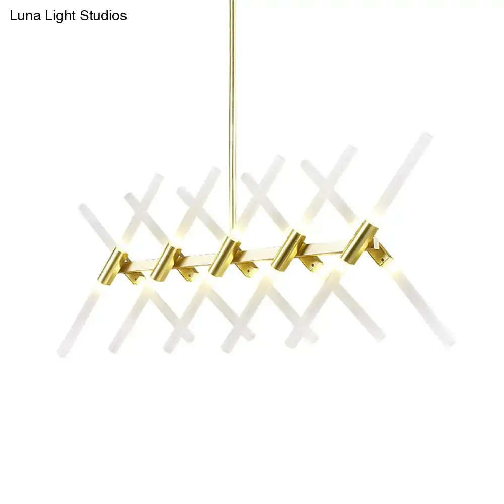 Gold Geometric Acrylic G9 Island Light