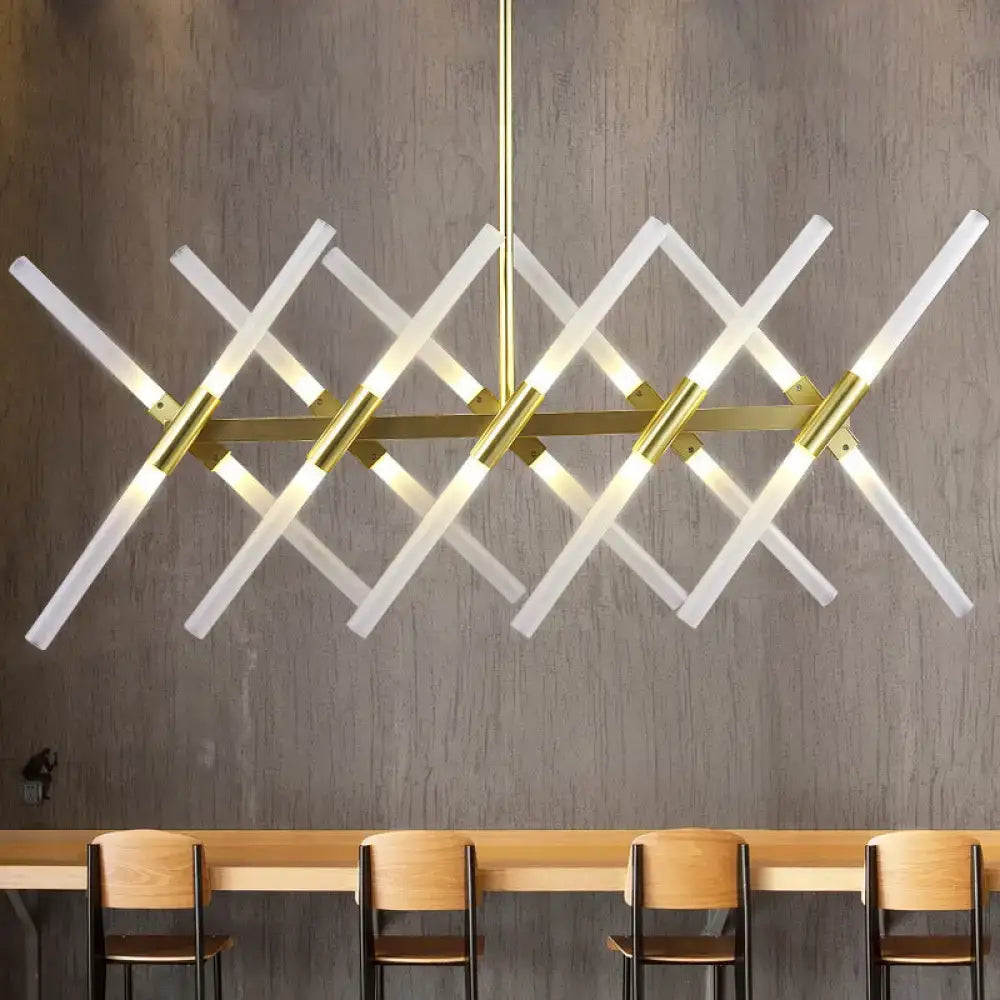 Gold Geometric Acrylic G9 Island Light
