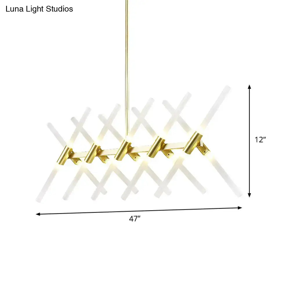 Gold Geometric Acrylic G9 Island Light