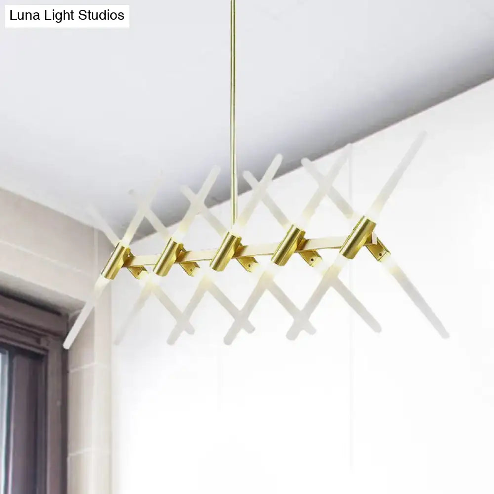 Gold Geometric Acrylic G9 Island Light