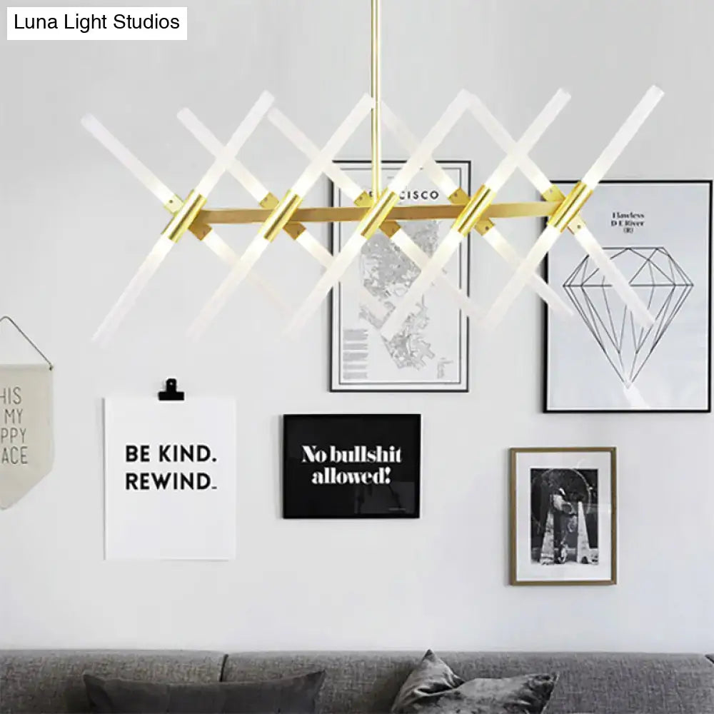 Gold Geometric Acrylic G9 Island Light