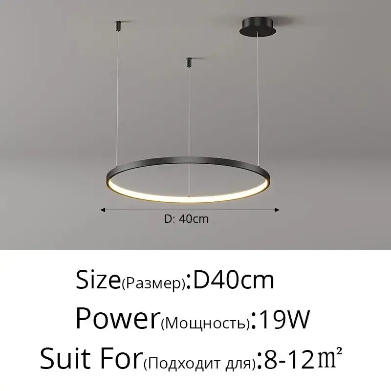 Gold LED 5-Ring Dimmable Chandelier