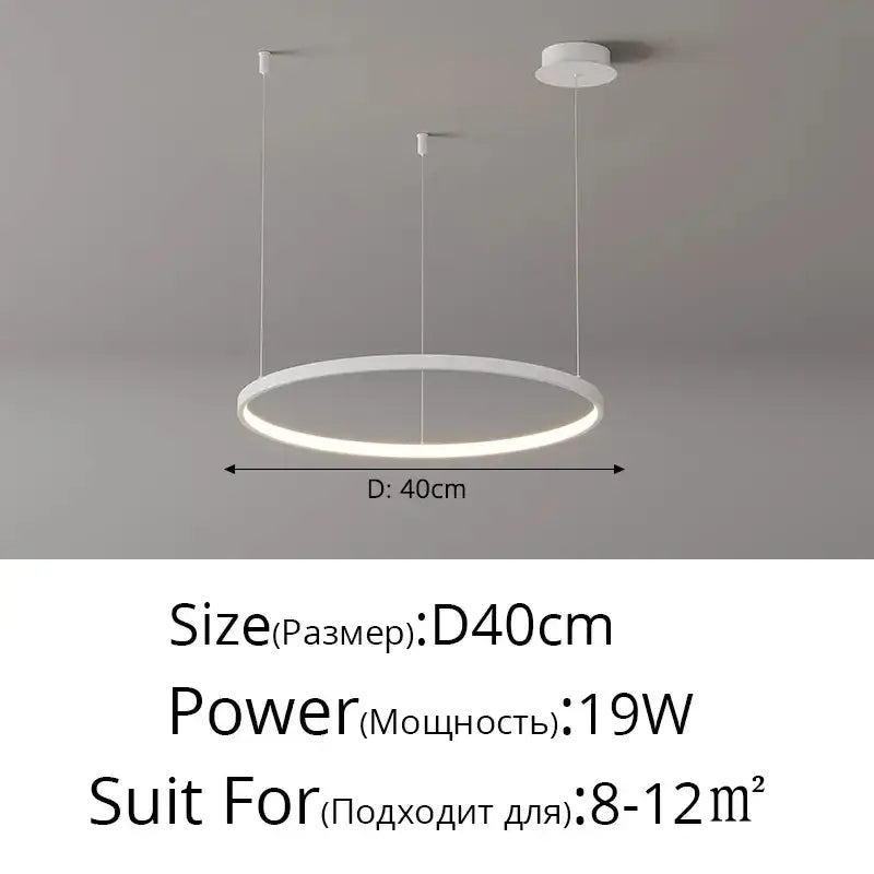 Gold LED 5-Ring Dimmable Chandelier