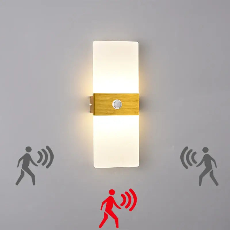 Gold LED Brushed-Aluminum Wall Sconce