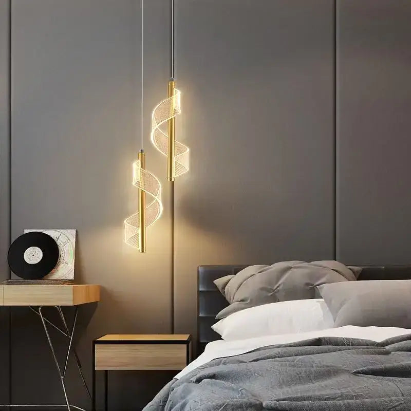Gold Acrylic Spiral Lamp