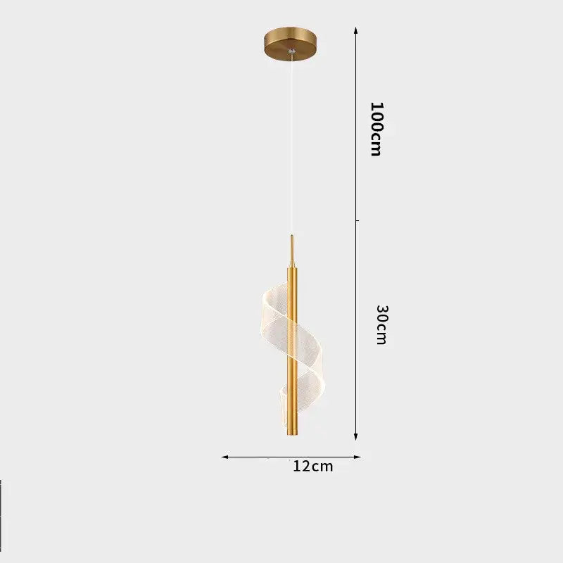 Gold Acrylic Spiral Lamp