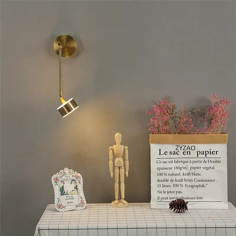 Gold Adjustable Wall Spotlight