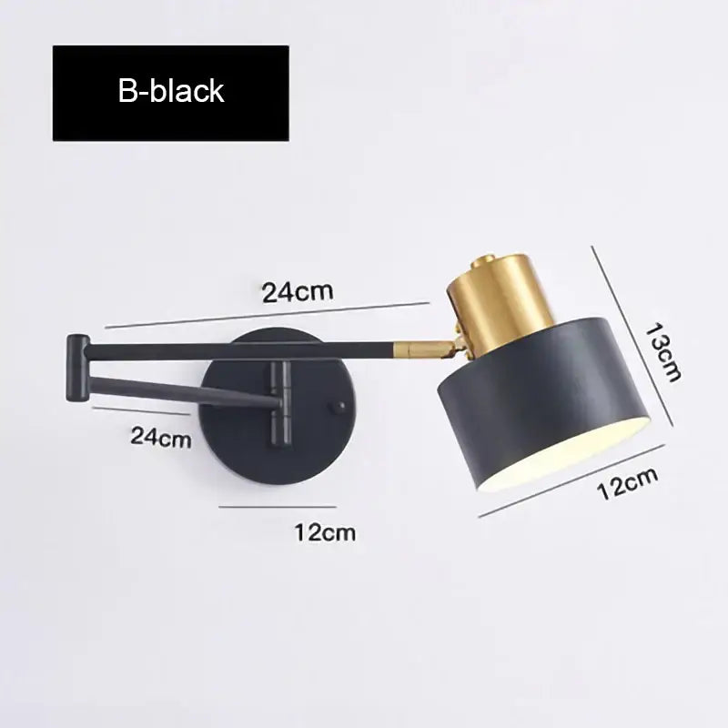 Gold LED Wall Lamp A-Style for Reading Nooks
