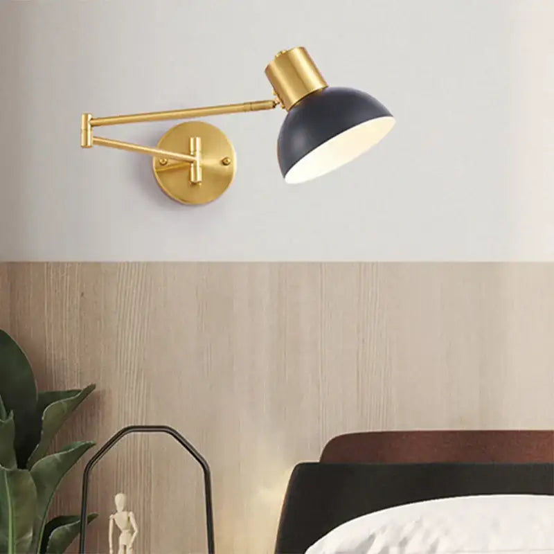 Gold LED Wall Lamp A-Style for Reading Nooks
