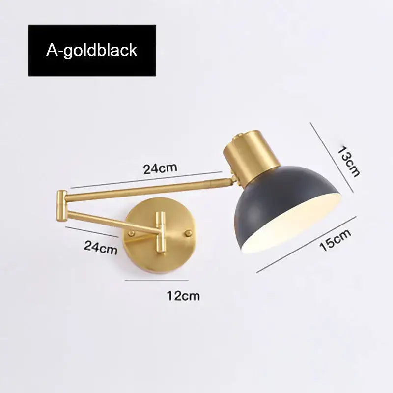 Gold LED Wall Lamp A-Style for Reading Nooks