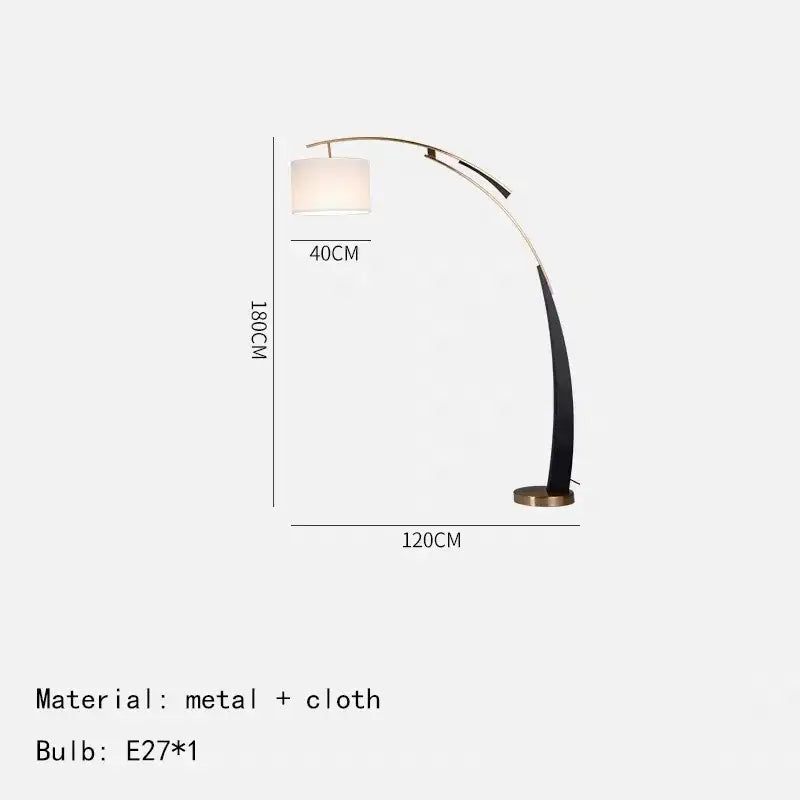 Gold Adjustable White Shade Floor Lamp
