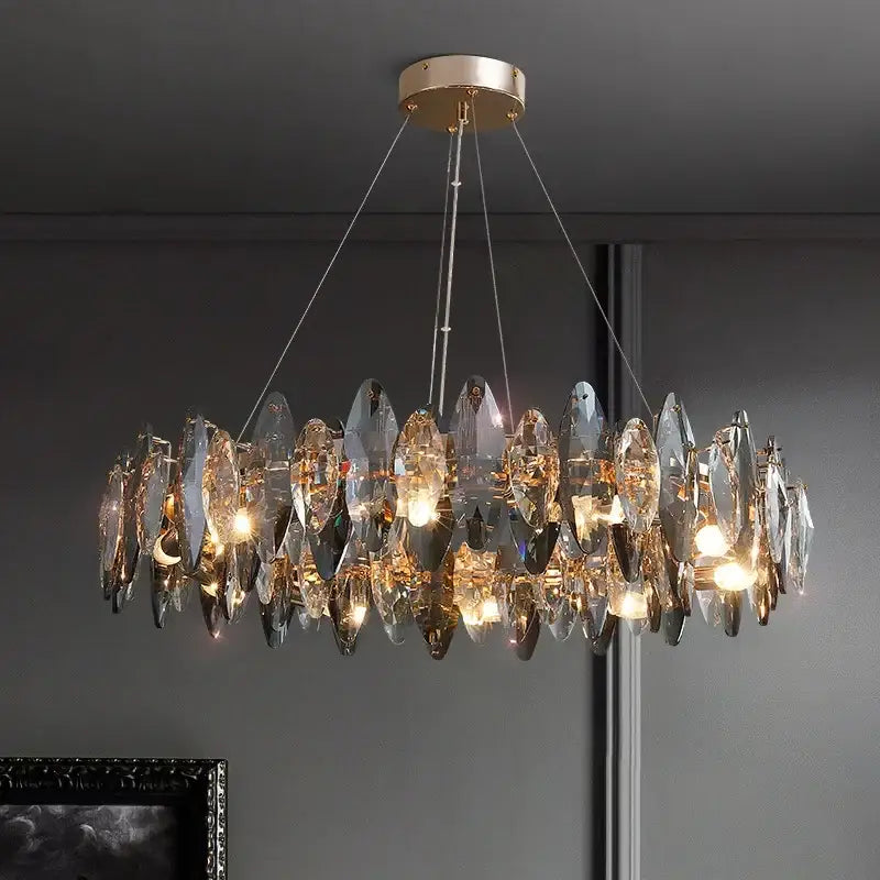 Gold Amber Crystal 100cm Chandelier