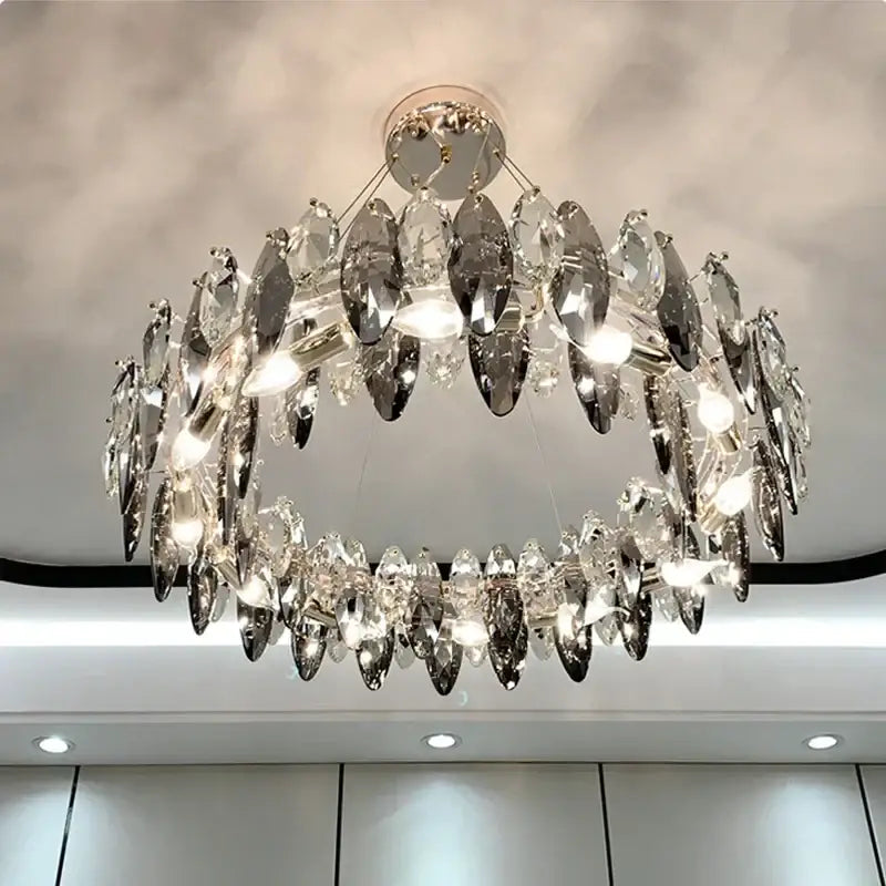 Gold Amber Crystal 100cm Chandelier