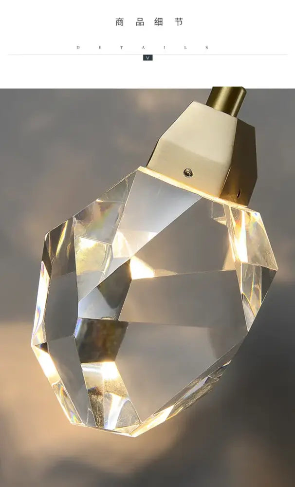 Gold Crystal Wall Sconce Sleek LED Design