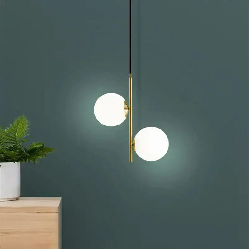 Brass Black Glass Pendant