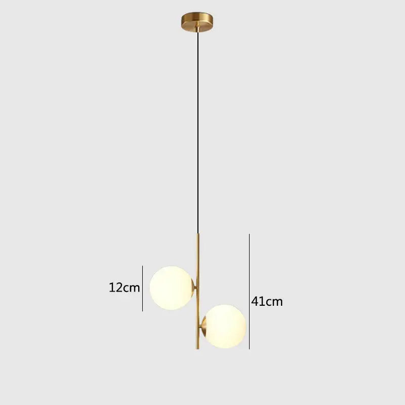 Brass Black Glass Pendant