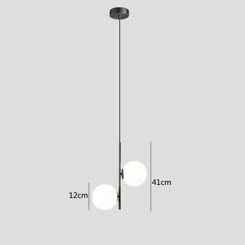 Brass Black Glass Pendant