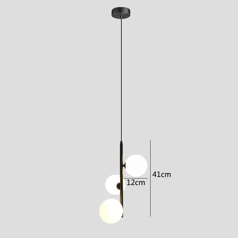 Brass Black Glass Pendant